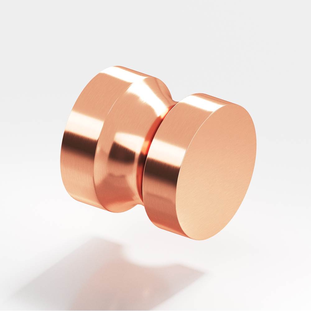 Colonial Bronze - 1.25'' diameter Round Cabinet Knob, Back-to-Back Shower Door Knob Kit hand finished in Satin Copper - Satin Copper