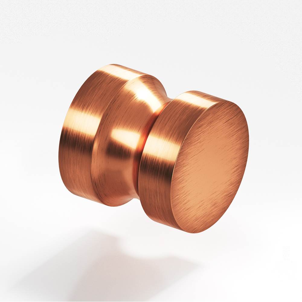 Colonial Bronze - 1.25'' diameter Round Cabinet Knob, Back-to-Back Shower Door Knob Kit hand finished in Antique Copper - Antique Copper
