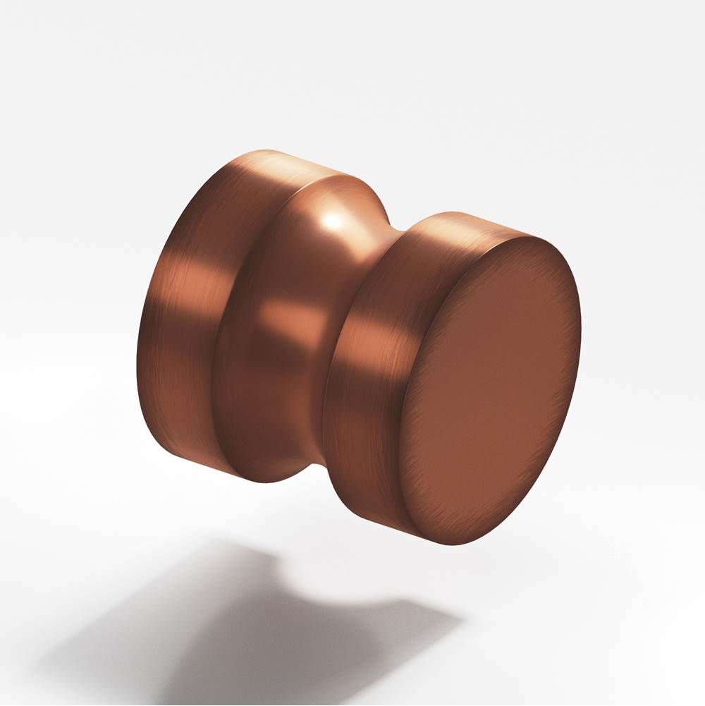 Colonial Bronze - 1.25'' diameter Round Cabinet Knob, Back-to-Back Shower Door Knob Kit hand finished in Matte Antique Copper - Matte Antique Copper