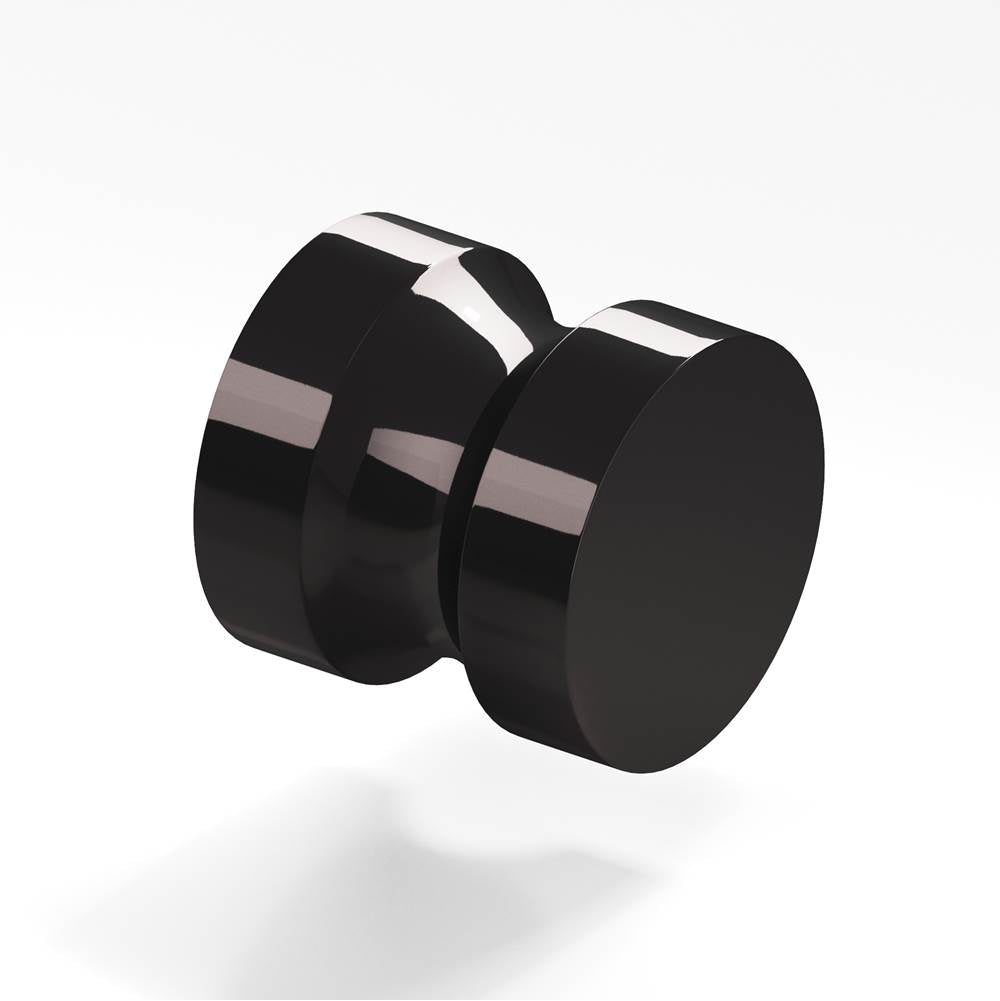 Colonial Bronze - 1.25'' diameter Round Cabinet Knob, Back-to-Back Shower Door Knob Kit hand finished in Satin Black - Satin Black