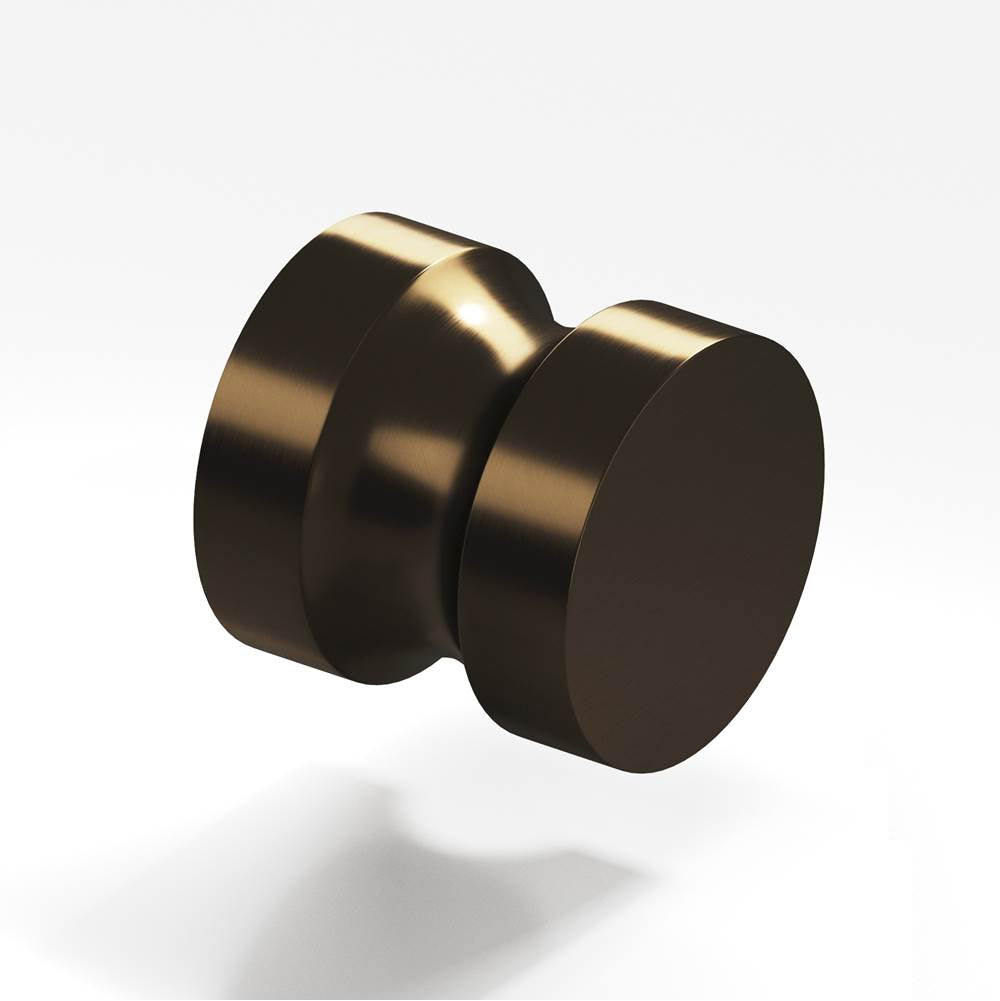 Colonial Bronze - 1.25'' diameter Round Cabinet Knob, Back-to-Back Shower Door Knob Kit hand finished in Oil Rubbed Bronze - Oil Rubbed Bronze