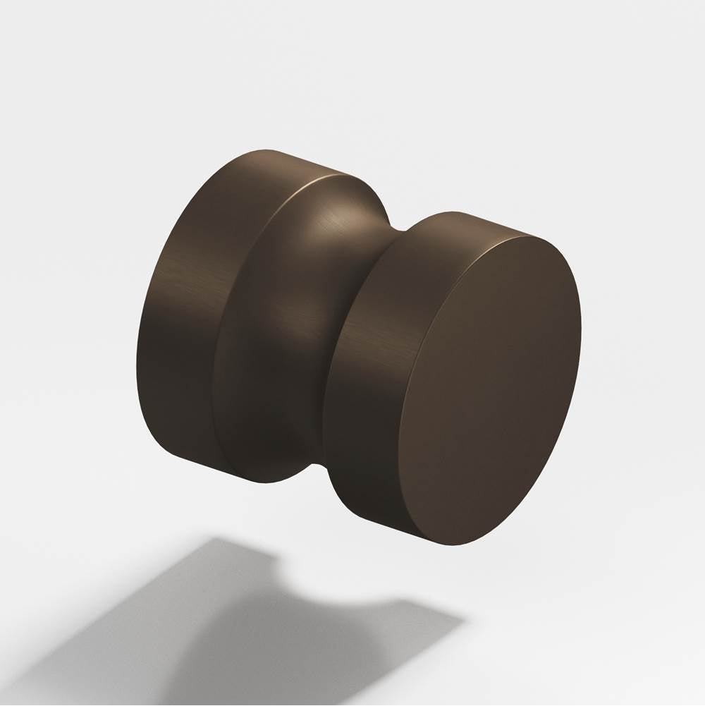 Colonial Bronze - 1.25'' diameter Round Cabinet Knob, Back-to-Back Shower Door Knob Kit hand finished in Heritage Bronze - Heritage Bronze