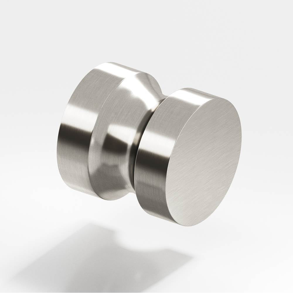 Colonial Bronze - 1.25'' diameter Round Cabinet Knob, Back-to-Back Shower Door Knob Kit hand finished in Satin Nickel - Satin Nickel