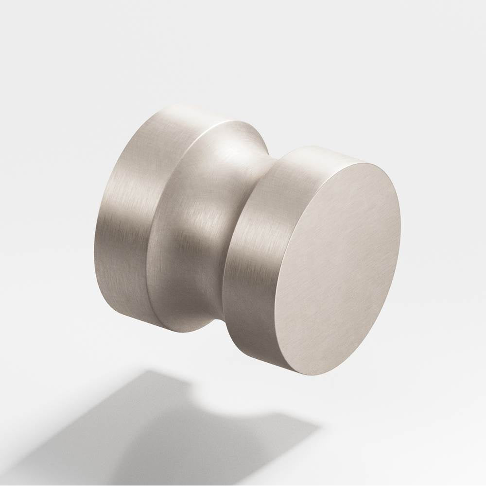 Colonial Bronze - 1.25'' diameter Round Cabinet Knob, Back-to-Back Shower Door Knob Kit hand finished in Matte Satin Nickel - Matte Satin Nickel