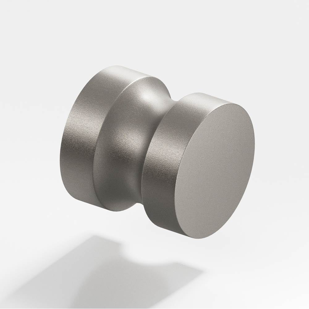 Colonial Bronze - 1.25'' diameter Round Cabinet Knob, Back-to-Back Shower Door Knob Kit hand finished in Frost Nickel - Frost Nickel
