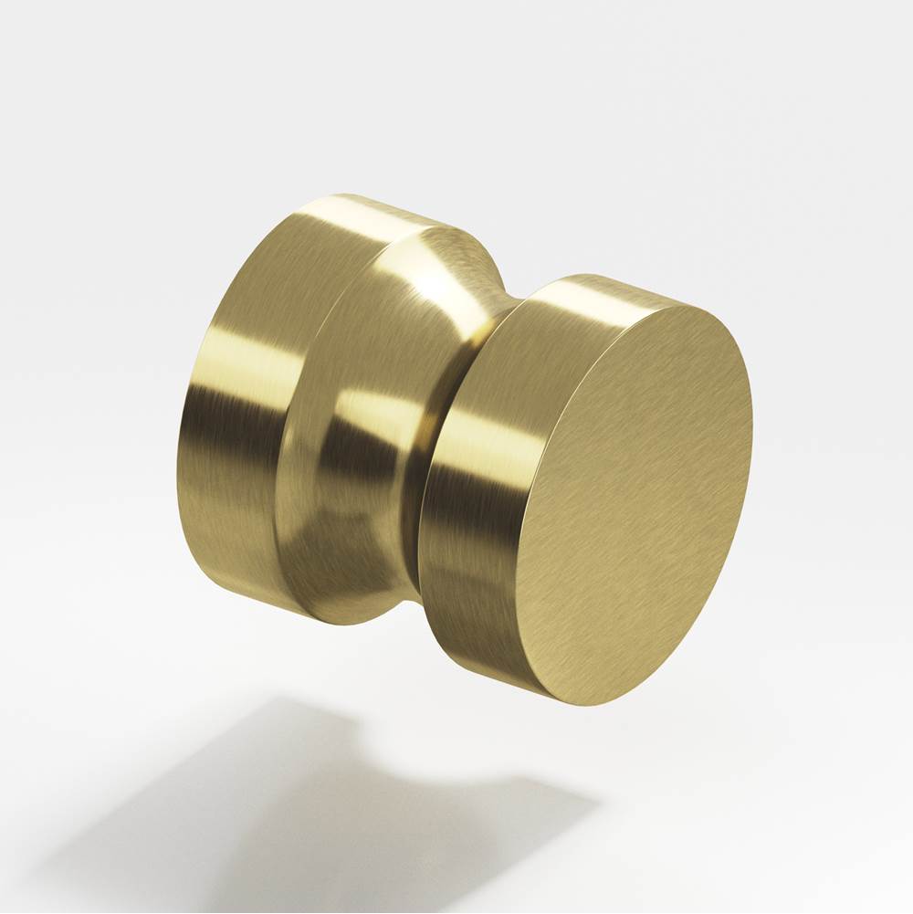 Colonial Bronze - 1.25'' diameter Round Cabinet Knob, Back-to-Back Shower Door Knob Kit hand finished in Antique Brass - Antique Brass