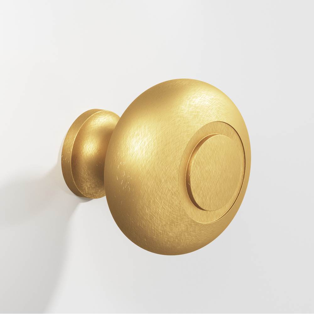 Colonial Bronze - 1.5'' diameter Round, grooved Cabinet Knob, Back-to-Back Shower Door Knob Kit hand finished in Weathered Brass - Weathered Brass