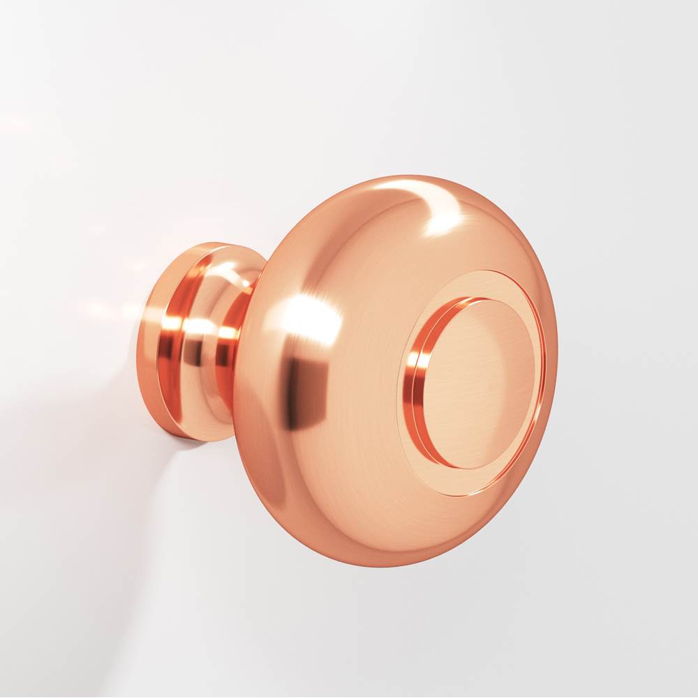Colonial Bronze - 1.5'' diameter Round, grooved Cabinet Knob, Back-to-Back Shower Door Knob Kit hand finished in Satin Copper - Satin Copper