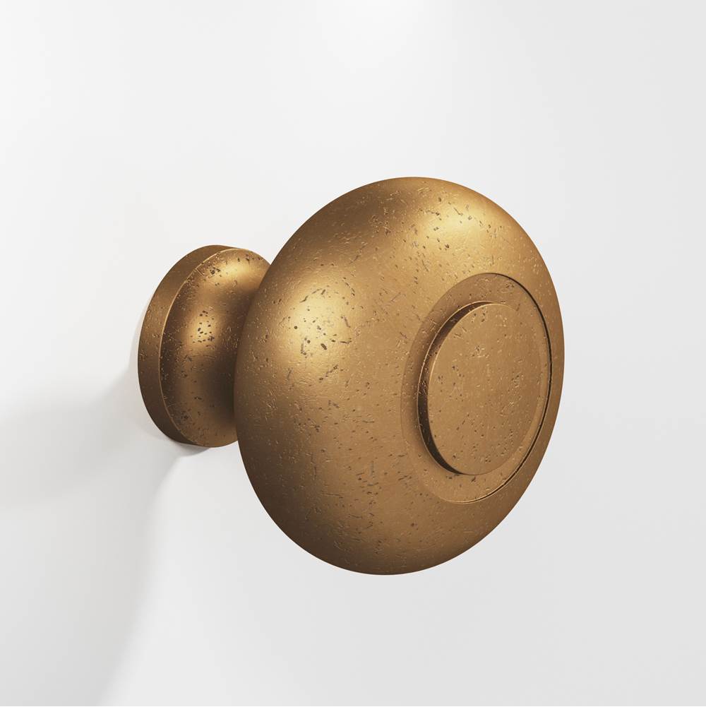 Colonial Bronze - 1.5'' diameter Round, grooved Cabinet Knob, Back-to-Back Shower Door Knob Kit hand finished in Distressed Light Statuary Bronze - Distressed Light Statuary Bronze