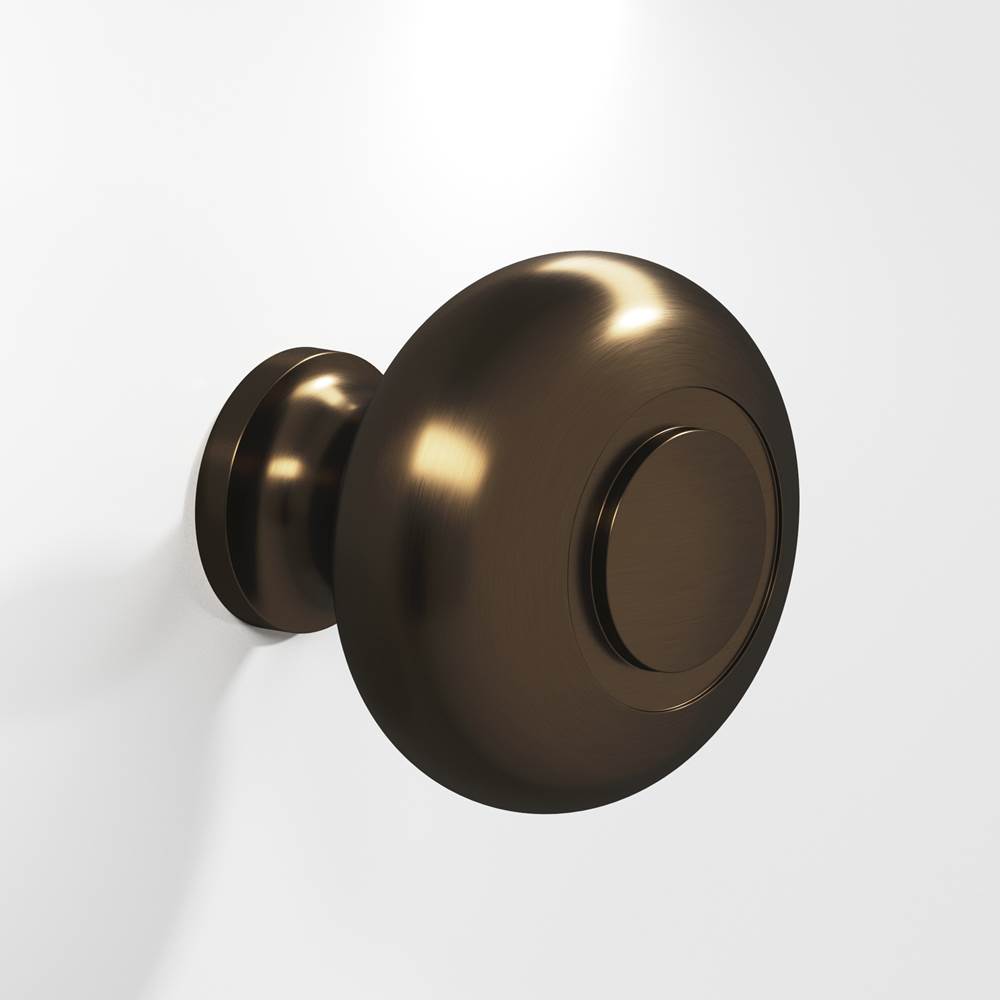 Colonial Bronze - 1.5'' diameter Round, grooved Cabinet Knob, Back-to-Back Shower Door Knob Kit hand finished in Oil Rubbed Bronze - Oil Rubbed Bronze