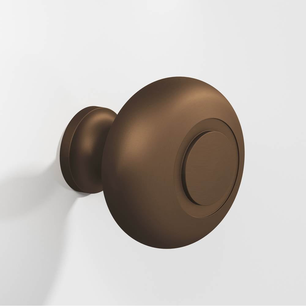 Colonial Bronze - 1.25'' diameter Round, grooved Cabinet Knob, Back-to-Back Shower Door Knob Kit hand finished in Matte Oil Rubbed Bronze - Matte Oil Rubbed Bronze