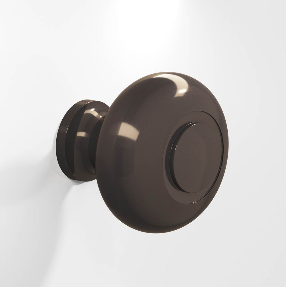 Colonial Bronze - 1.25'' diameter Round, grooved Cabinet Knob, Back-to-Back Shower Door Knob Kit hand finished in Dark Statuary Bronze - Dark Statuary Bronze