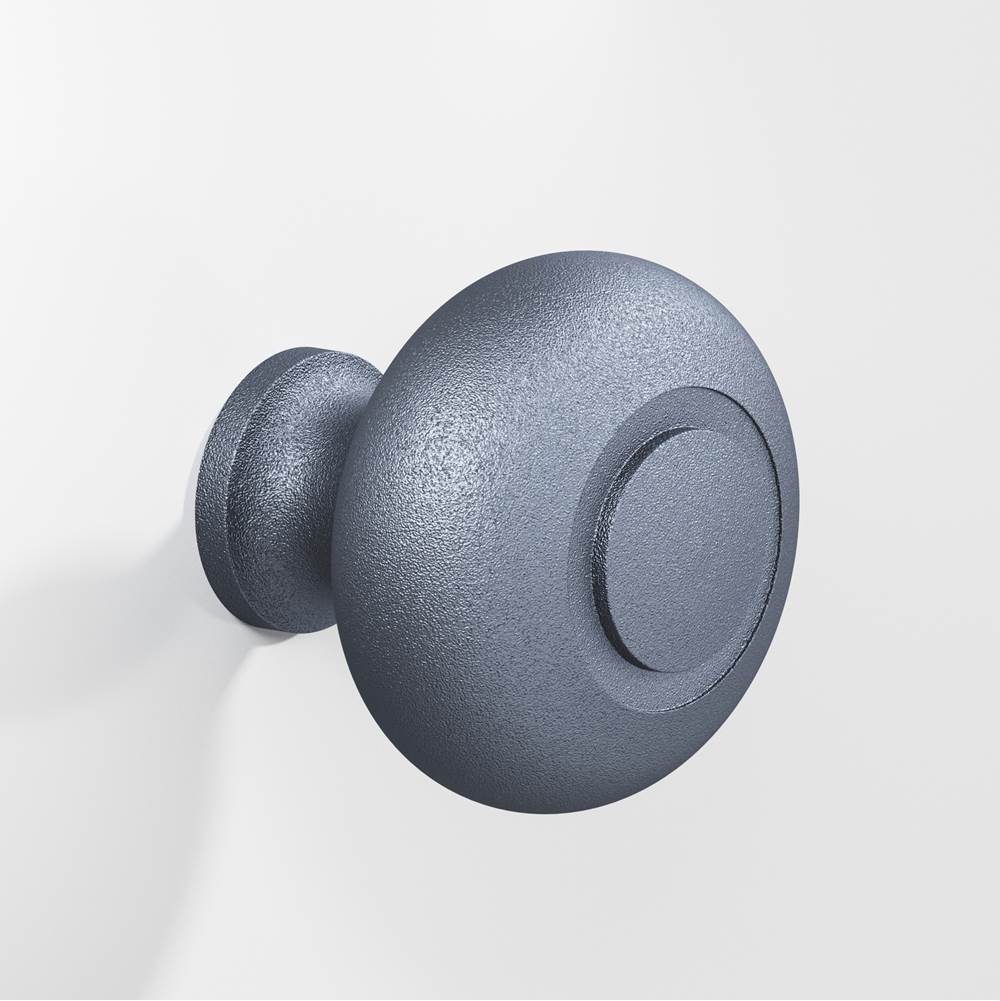 Colonial Bronze - 1.5'' diameter Round, grooved Cabinet Knob, Back-to-Back Shower Door Knob Kit hand finished in Frost Chrome - Frost Chrome