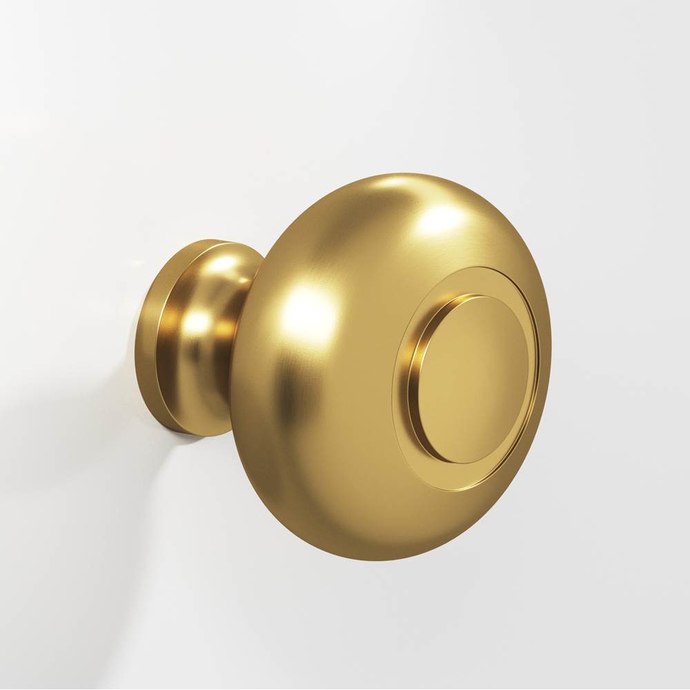 Colonial Bronze - 1.5'' diameter Round, grooved Cabinet Knob, Back-to-Back Shower Door Knob Kit hand finished in Unlacquered Satin Brass - Unlacquered Satin Brass