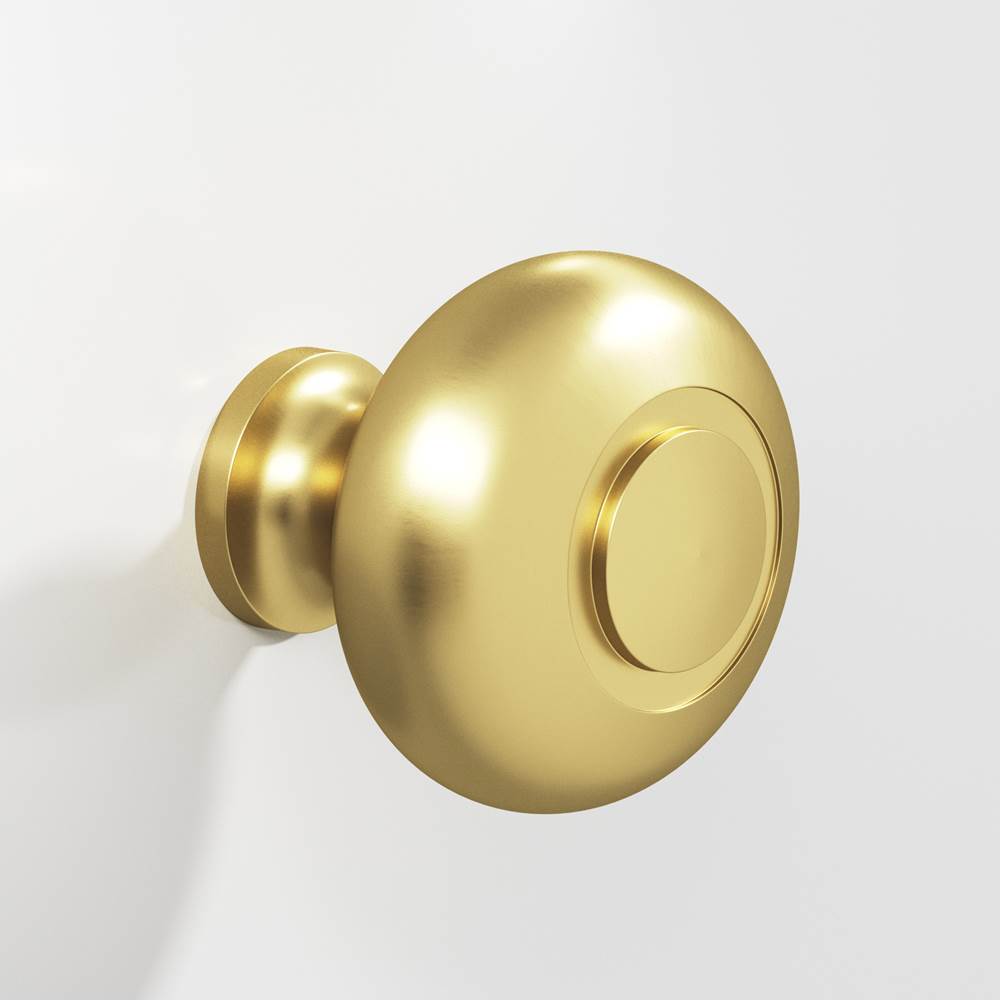 Colonial Bronze - 1.25'' diameter Round, grooved Cabinet Knob, Back-to-Back Shower Door Knob Kit hand finished in Matte Satin Brass - Matte Satin Brass