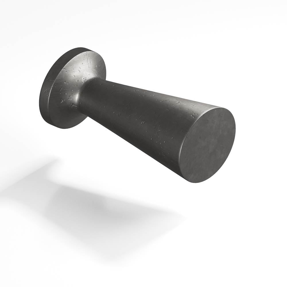 Colonial Bronze - 0.5'' diameter Round, tapered Cabinet Knob hand finished in Distressed Satin Black - Distressed Satin Black