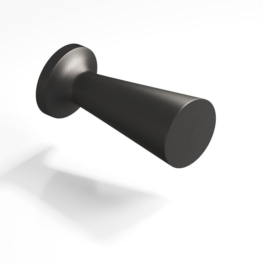 Colonial Bronze - 0.5'' diameter Round, tapered Cabinet Knob hand finished in Frost Black - Frost Black
