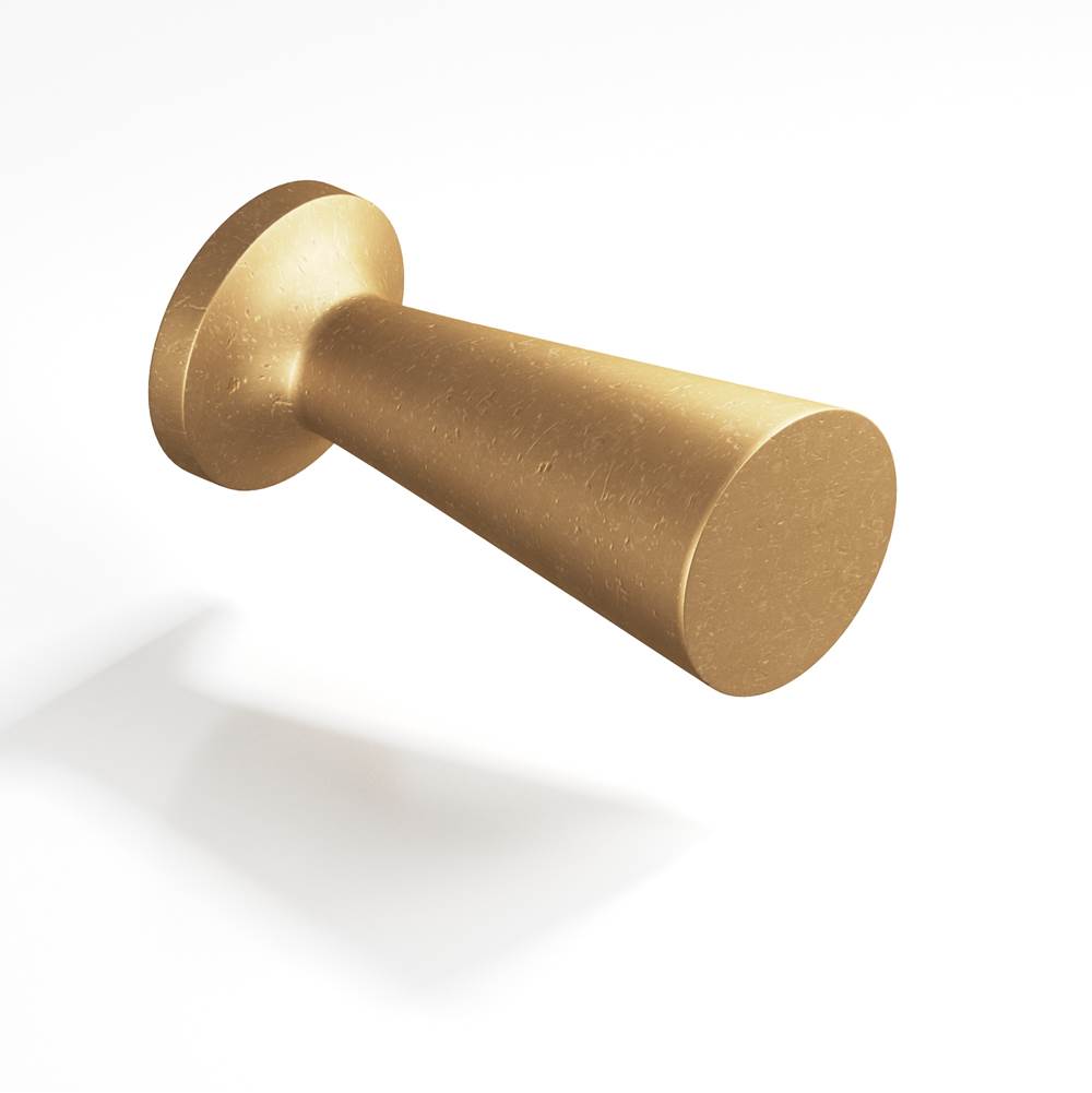 Colonial Bronze - 0.5'' diameter Round, tapered Cabinet Knob hand finished in Distressed Light Statuary Bronze - Distressed Light Statuary Bronze