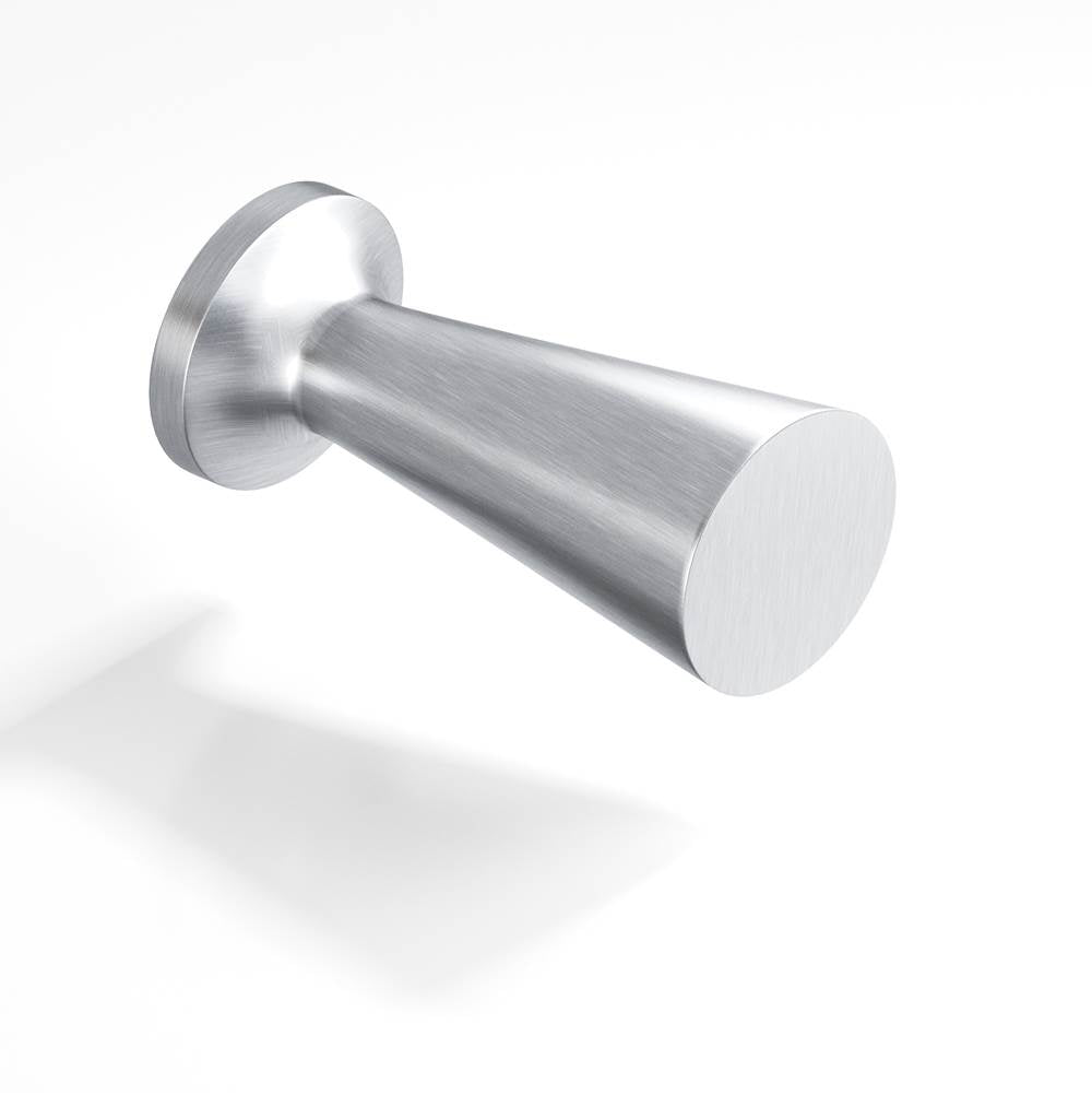 Colonial Bronze - 0.5'' diameter Round, tapered Cabinet Knob hand finished in Satin Chrome - Satin Chrome