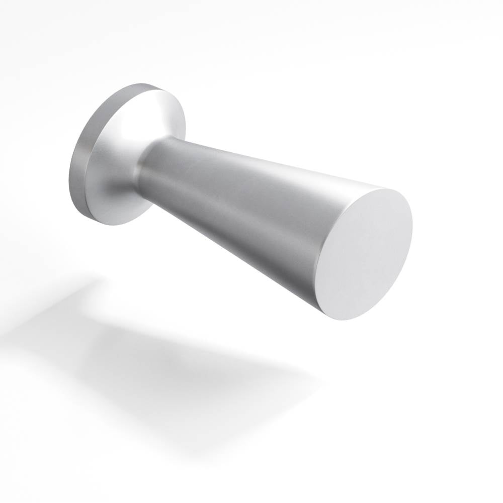 Colonial Bronze - 0.5'' diameter Round, tapered Cabinet Knob hand finished in Matte Satin Chrome - Matte Satin Chrome