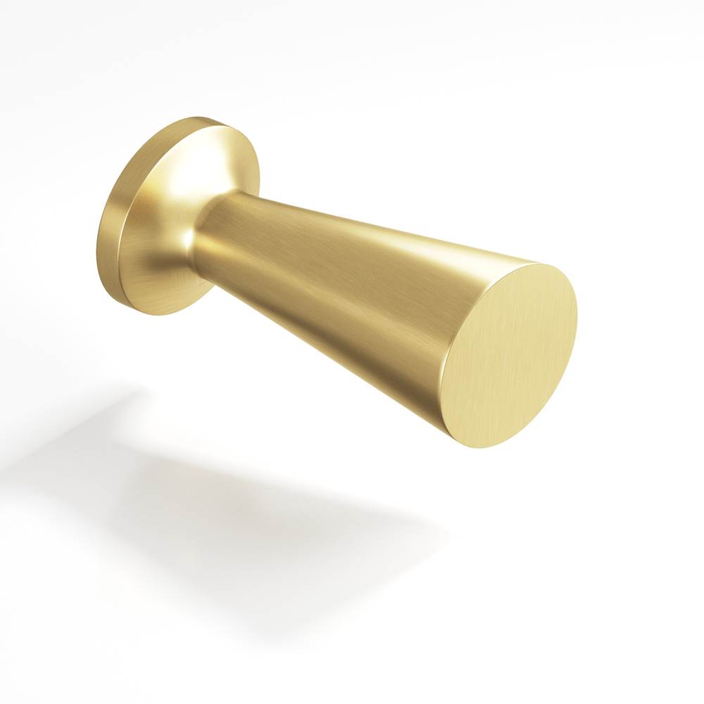 Colonial Bronze - 0.5'' diameter Round, tapered Cabinet Knob hand finished in Unlacquered Satin Brass - Unlacquered Satin Brass