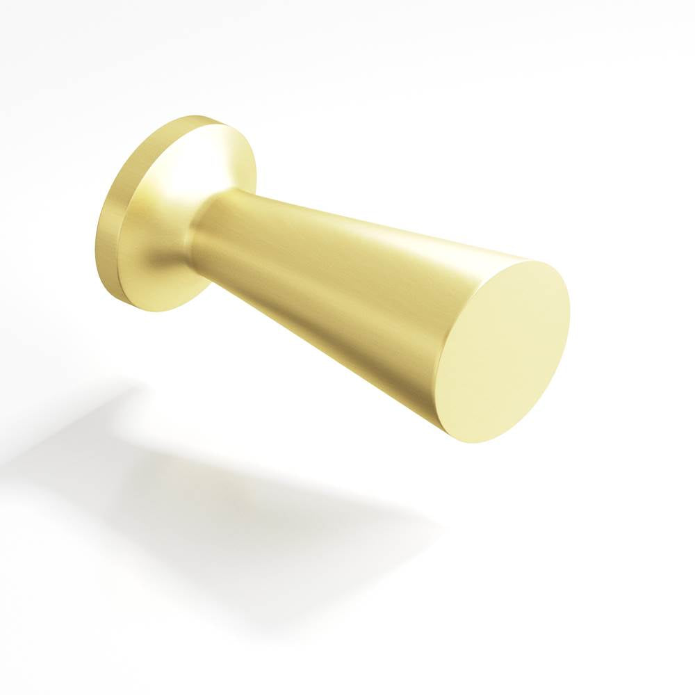 Colonial Bronze - 0.5'' diameter Round, tapered Cabinet Knob hand finished in Matte Satin Brass - Matte Satin Brass
