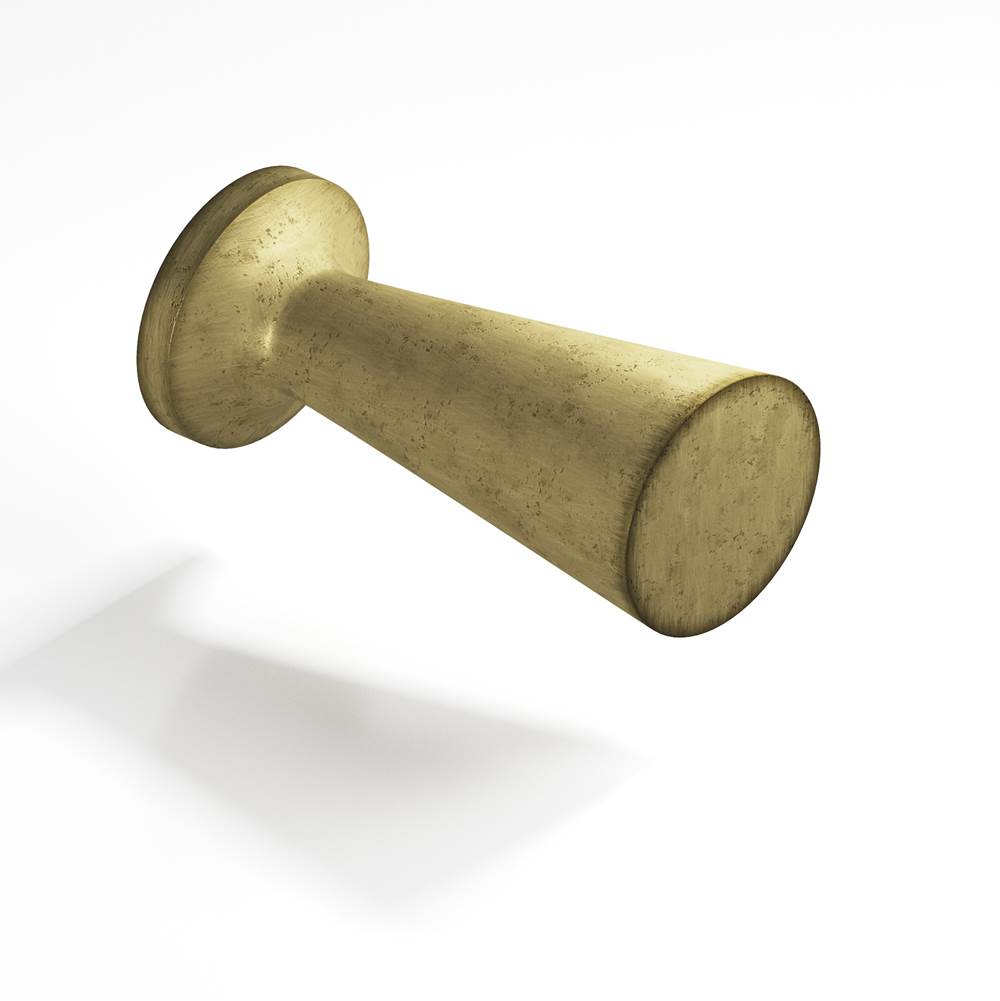 Colonial Bronze - 0.5'' diameter Round, tapered Cabinet Knob hand finished in Distressed Antique Brass - Distressed Antique Brass