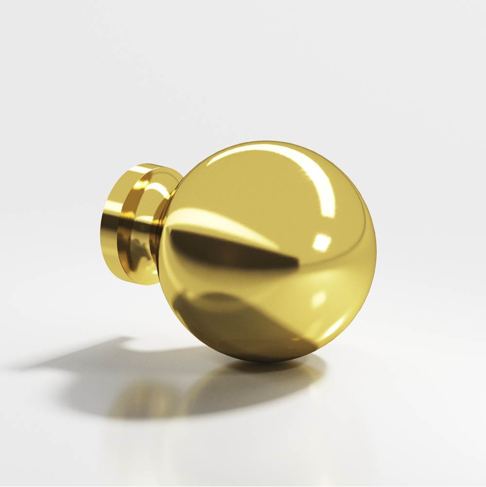 Colonial Bronze - 1.25'' diameter Round Cabinet Knob, Back-to-Back Shower Door Knob Kit hand finished in French Gold - French Gold