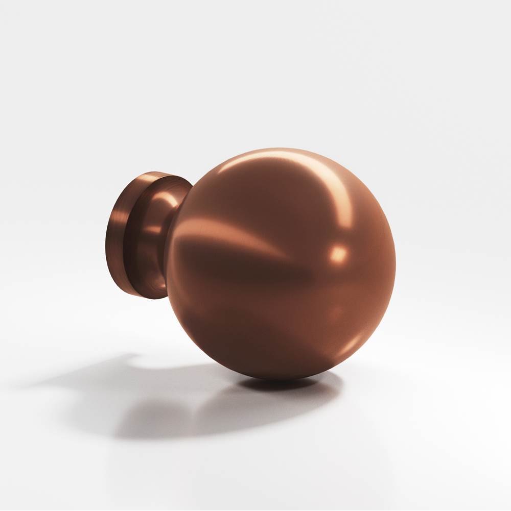 Colonial Bronze - 1'' diameter Round Cabinet Knob, Back-to-Back Shower Door Knob Kit hand finished in Matte Antique Copper - Matte Antique Copper