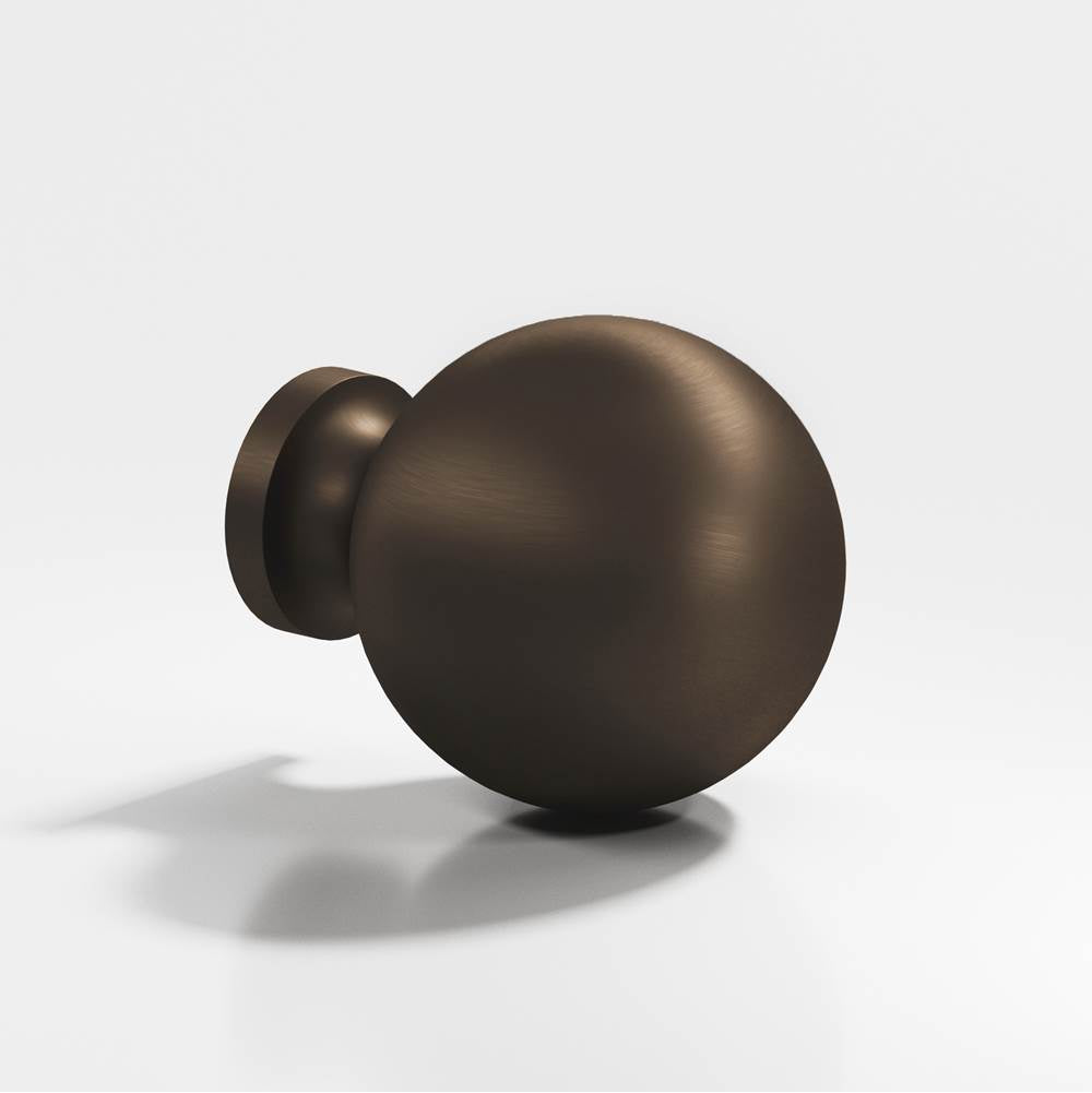 Colonial Bronze - 1.25'' diameter Round Cabinet Knob, Back-to-Back Shower Door Knob Kit hand finished in Heritage Bronze - Heritage Bronze