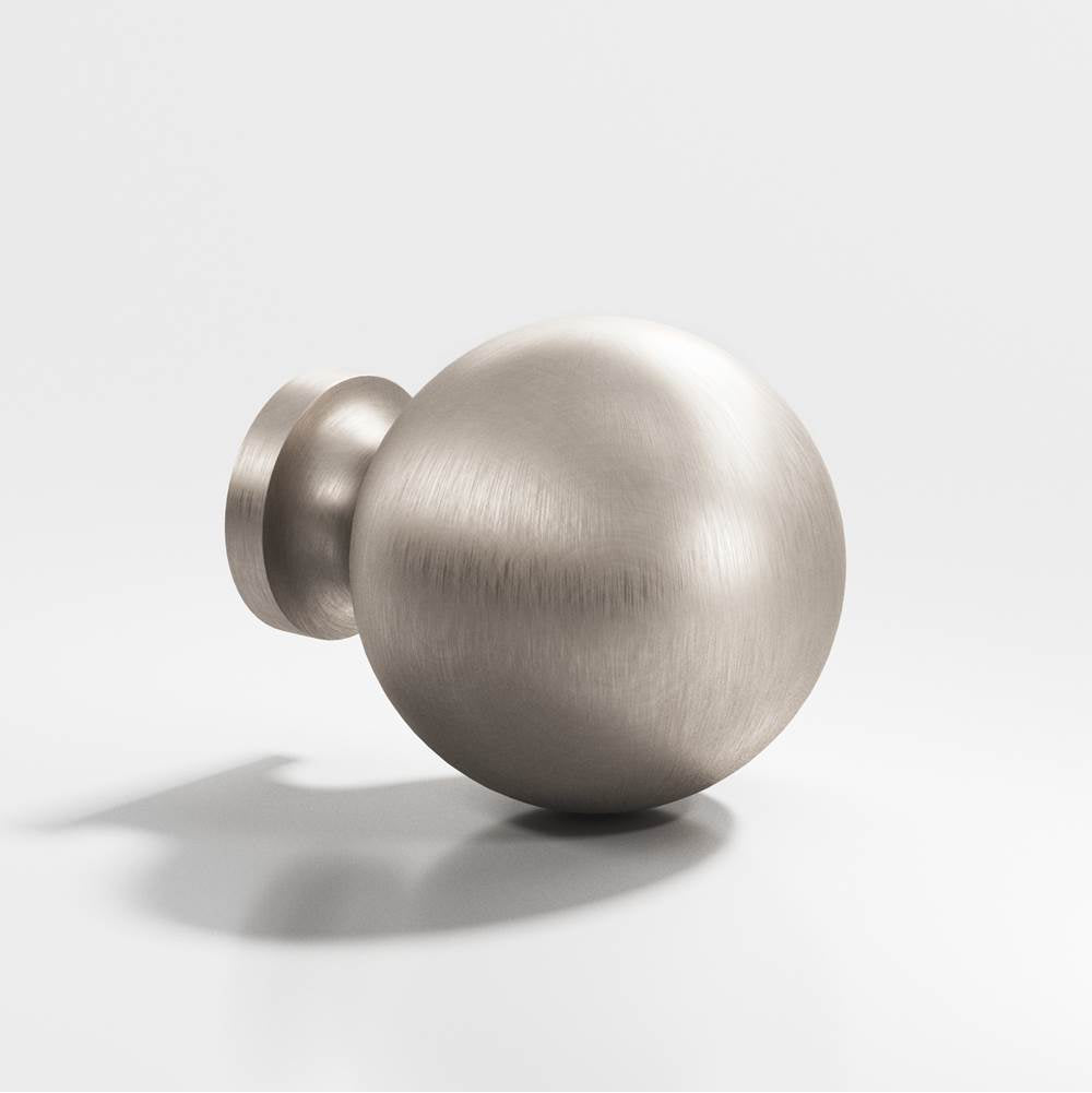Colonial Bronze - 1.25'' diameter Round Cabinet Knob, Back-to-Back Shower Door Knob Kit hand finished in Matte Satin Nickel - Matte Satin Nickel