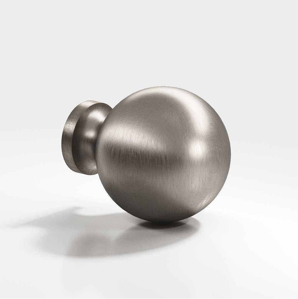 Colonial Bronze - 1.25'' diameter Round Cabinet Knob, Back-to-Back Shower Door Knob Kit hand finished in Pewter - Pewter