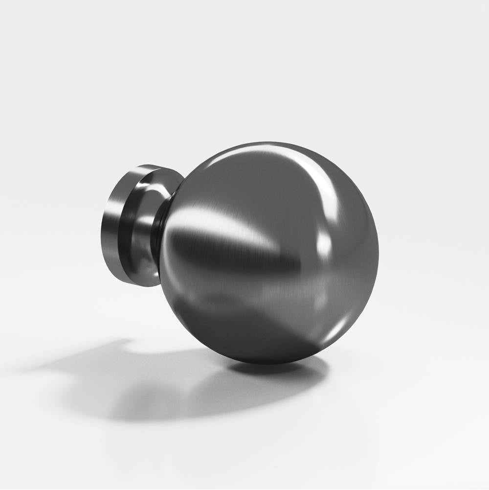 Colonial Bronze - 1'' diameter Round Cabinet Knob, Back-to-Back Shower Door Knob Kit hand finished in Graphite - Graphite