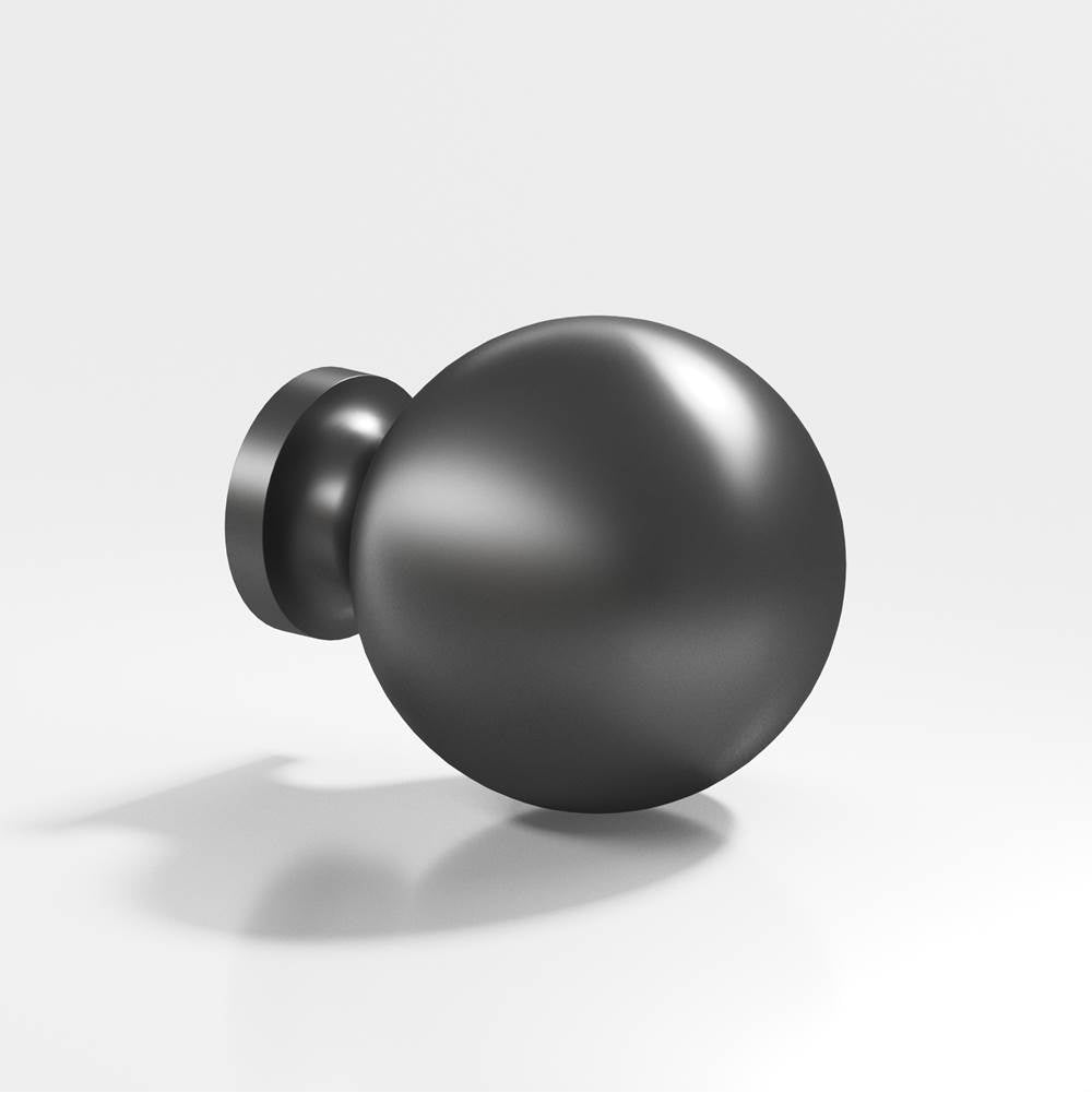 Colonial Bronze - 1.25'' diameter Round Cabinet Knob, Back-to-Back Shower Door Knob Kit hand finished in Matte Graphite - Matte Graphite