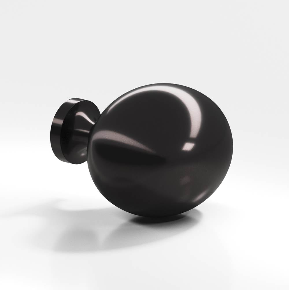 Colonial Bronze - 1.25 x 1'' Oval Cabinet Knob hand finished in Satin Black - Satin Black