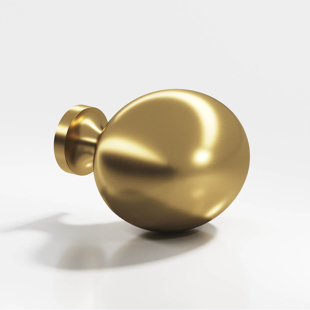 Colonial Bronze - 1.25 x 1'' Oval Cabinet Knob hand finished in Satin Brass - Satin Brass