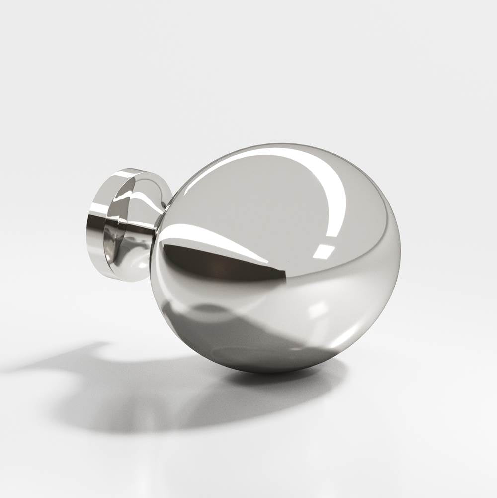 Colonial Bronze - 1.25 x 1'' Oval Cabinet Knob hand finished in Polished Nickel - Polished Nickel