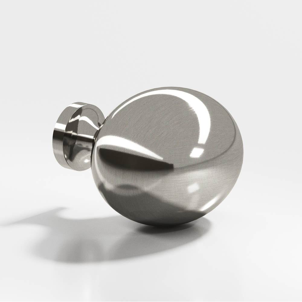 Colonial Bronze - 1.5 x 1.25'' Oval Cabinet Knob hand finished in Nickel Stainless - Nickel Stainless