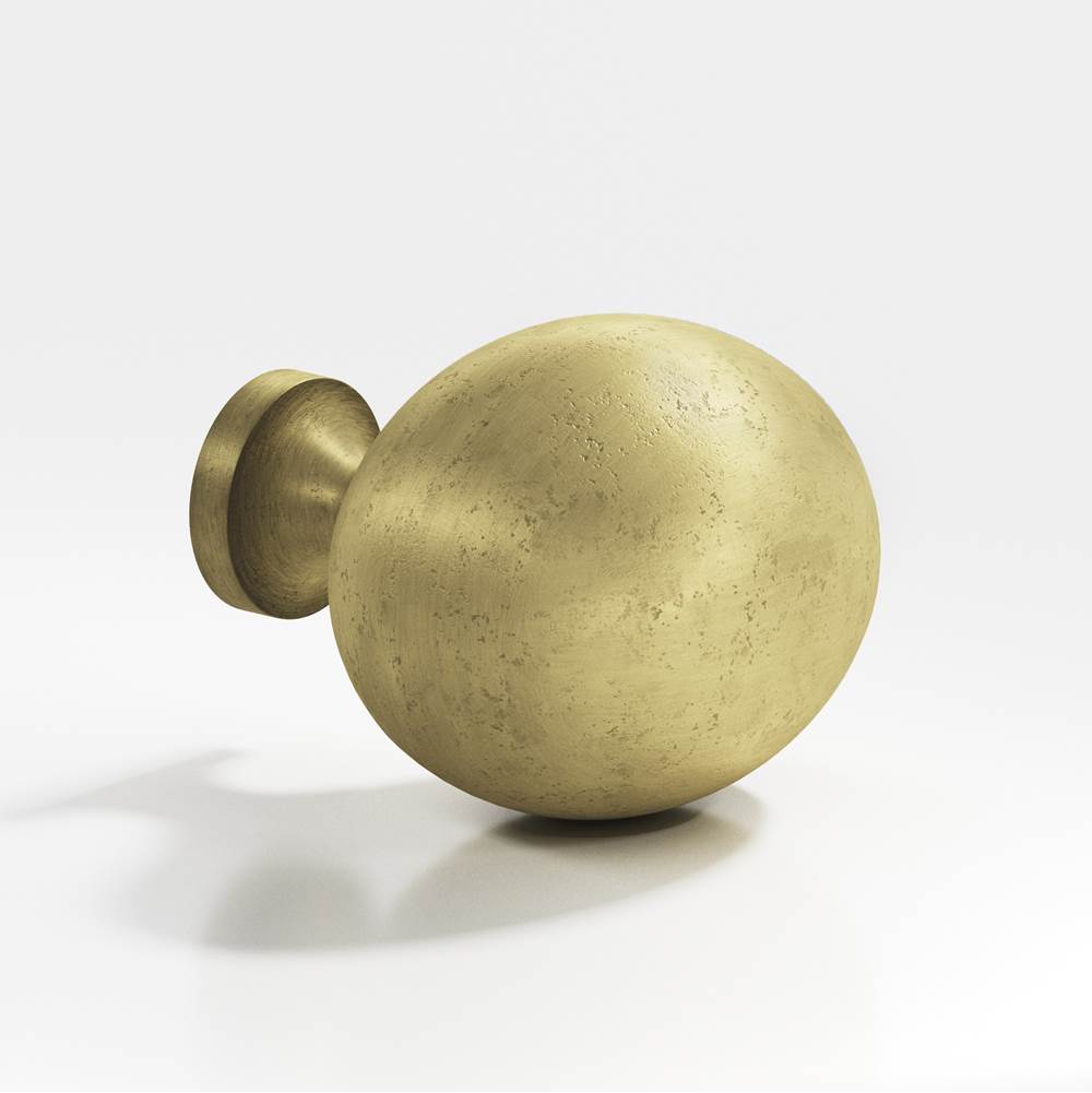 Colonial Bronze - 1.25 x 1'' Oval Cabinet Knob hand finished in Distressed Antique Brass - Distressed Antique Brass