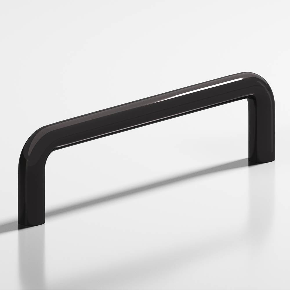 Colonial Bronze - 12'' center-to-center, 12.5'' overall, 0.5'' diameter Wire Cabinet Pull, Appliance Pull, Door Pull, Shower Door Pull hand finished in Satin Black - Satin Black