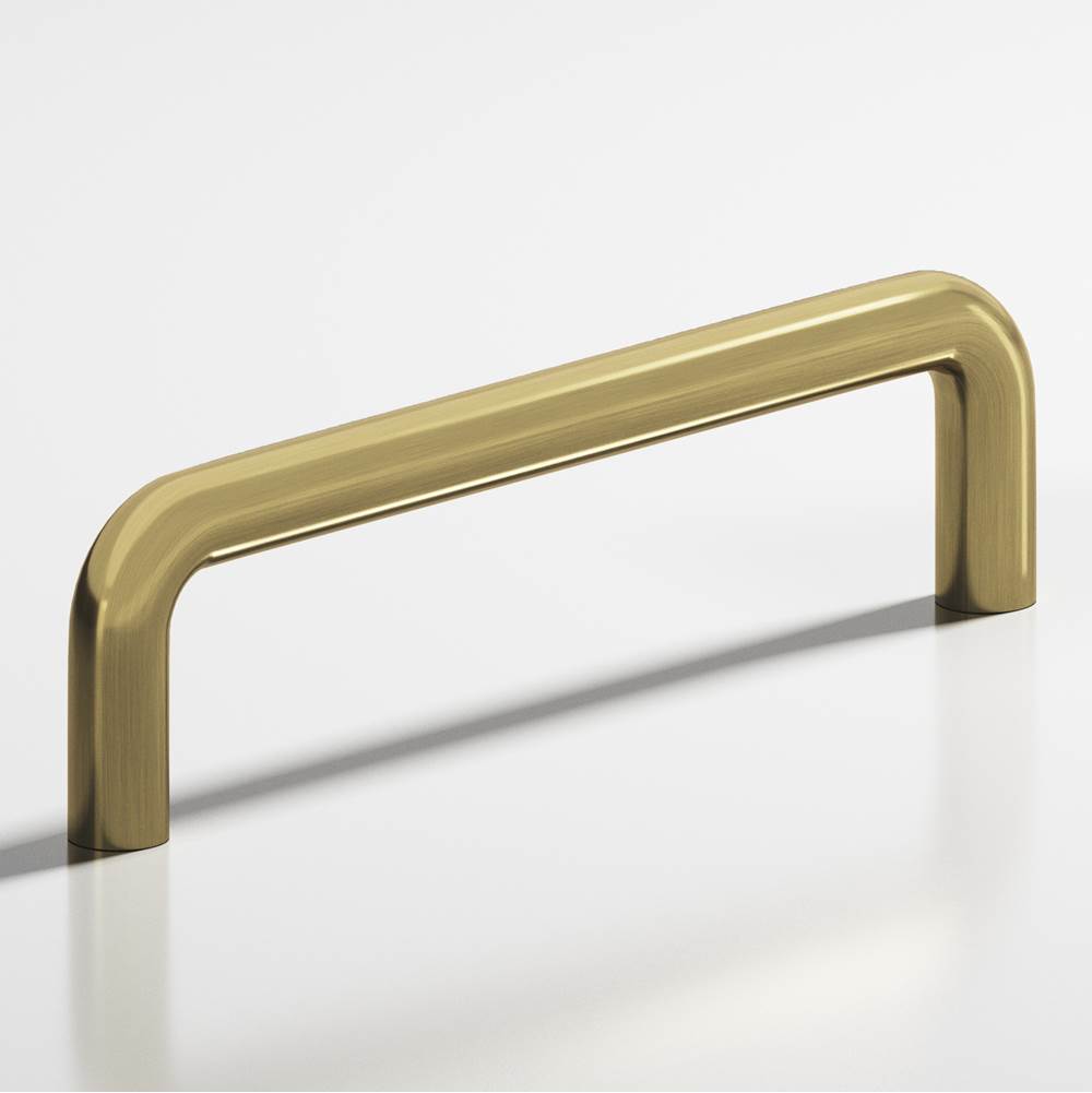 Colonial Bronze - 6'' center-to-center, 6.5'' overall, 0.5'' diameter Wire Cabinet Pull, Appliance Pull, Door Pull, Shower Door Pull hand finished in Antique Brass - Antique Brass