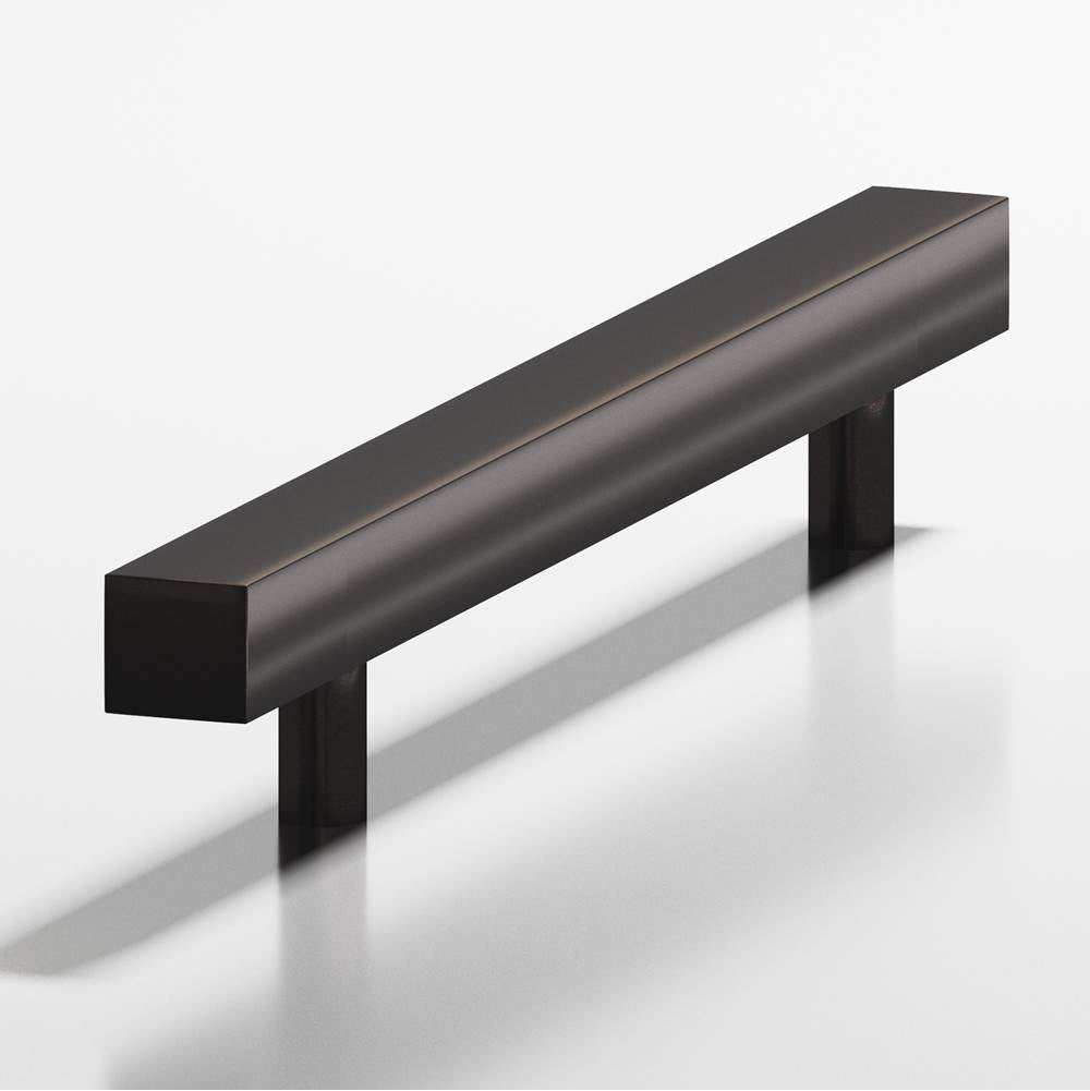 Colonial Bronze - 4'' center-to-center, 5.5'' overall, 0.4375'' Square Cabinet Pull with straight posts hand finished in Satin Black - Satin Black