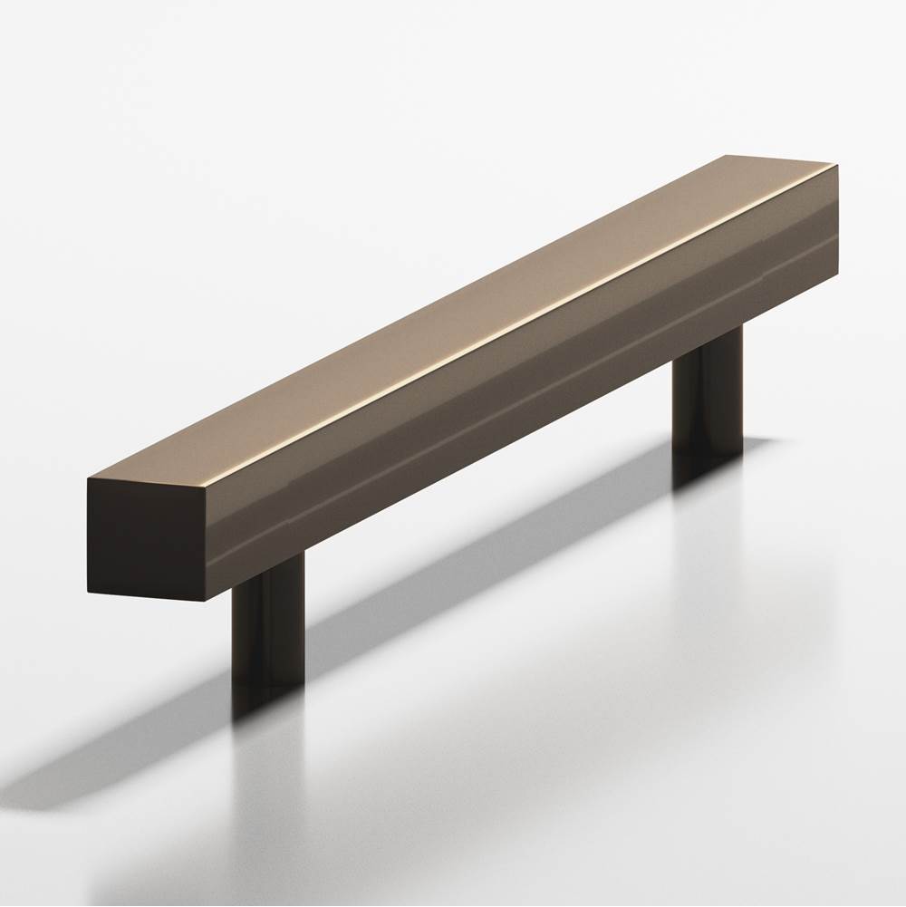 Colonial Bronze - 0.4375'' diameter custom length Square Pull with straight posts hand finished in Dark Statuary Bronze - Dark Statuary Bronze