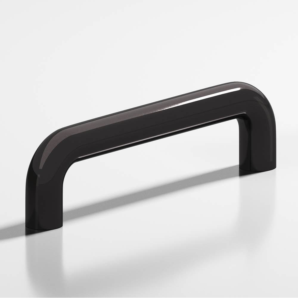 Colonial Bronze - 8'' center-to-center, 8.75'' overall, 0.75'' diameter Wire Cabinet Pull, Appliance Pull, Door Pull, Shower Door Pull hand finished in Satin Black - Satin Black