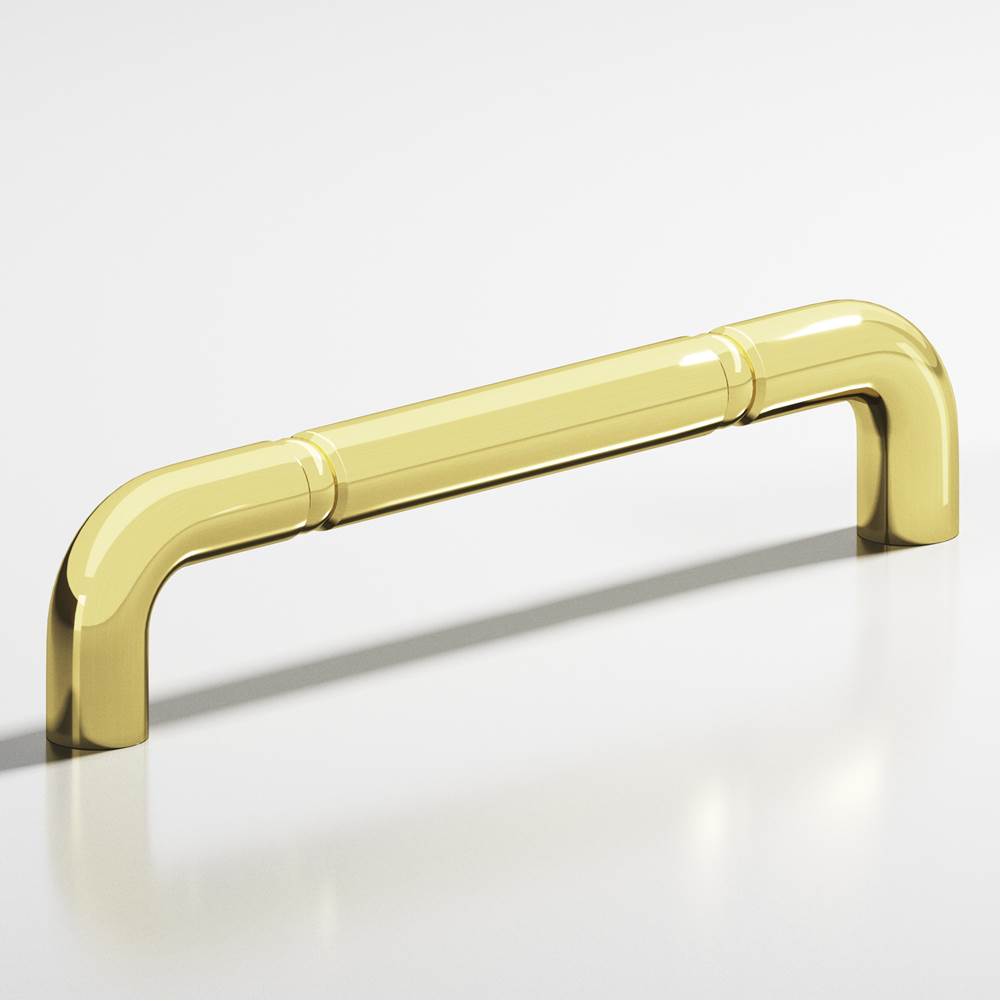 Colonial Bronze - 10'' center-to-center, 10.75'' overall, 0.75'' diameter Wire Cabinet Pull, Appliance Pull, Door Pull, Shower Door Pull with beads hand finished in Unlacquered Polished Brass - Unlacquered Polished Brass