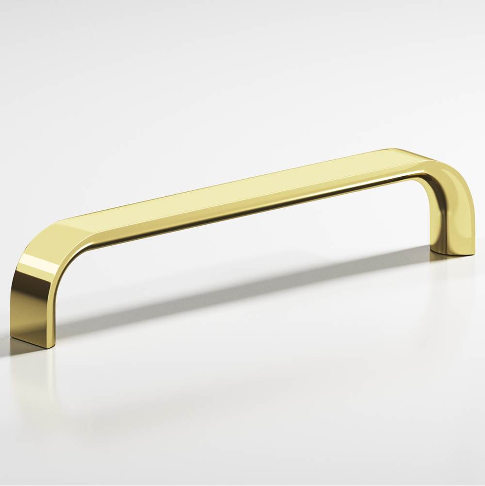 Colonial Bronze - 18'' center-to-center, 18.5'' overall, 1'' diameter Half-round wire Appliance Pull, Door Pull, Shower Door Pull hand finished in Polished Brass - Polished Brass