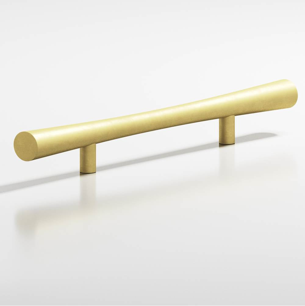 Colonial Bronze - 14'' center-to-center, 23'' overall, 1.25'' max diameter Hourglass Appliance Pull, Door Pull, Shower Door Pull with straight posts hand finished in Matte Satin Brass - Matte Satin Brass