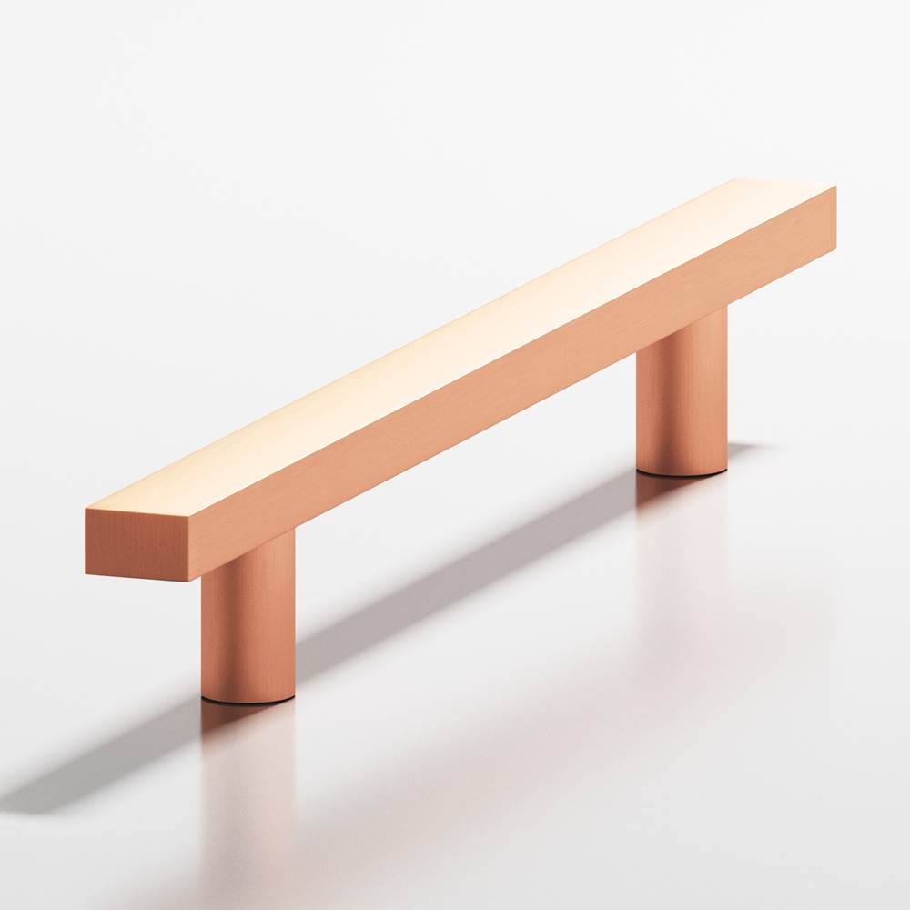 Colonial Bronze - 6'' center-to-center, 8'' overall, 0.75 x 0.375'' Rectangular Cabinet Pull, Door Pull with straight posts hand finished in Matte Satin Copper - Matte Satin Copper