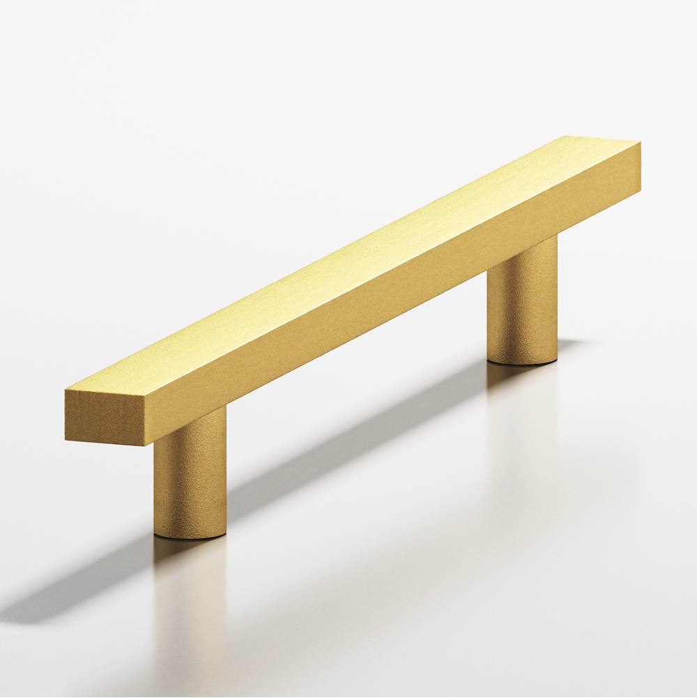 Colonial Bronze - 0.75 x 0.375'' diameter custom length Rectangular Pull with straight posts hand finished in Frost Brass - Frost Brass
