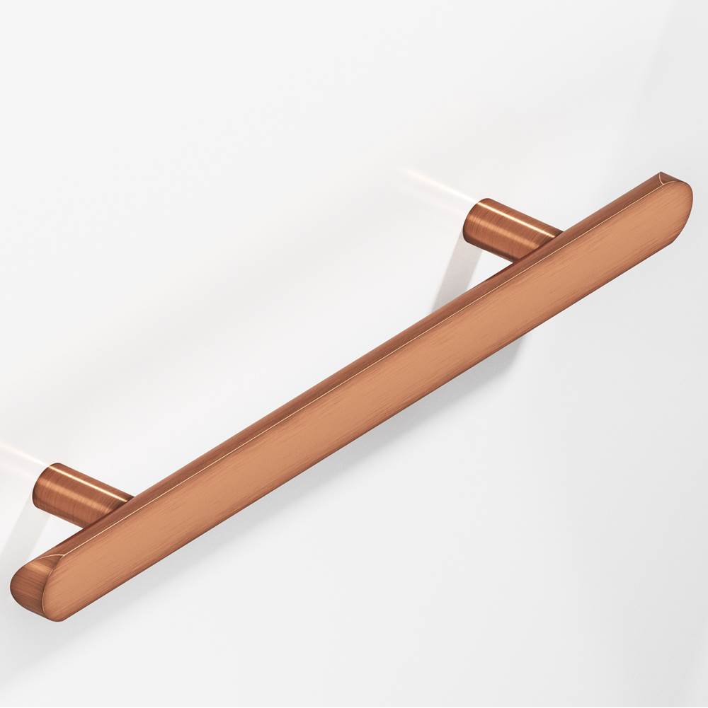 Colonial Bronze - 8'' center-to-center, 12'' overall, 1'' diameter Half-round Cabinet Pull, Appliance Pull, Door Pull, Shower Door Pull with straight posts and rounded ends hand finished in Antique Copper - Antique Copper